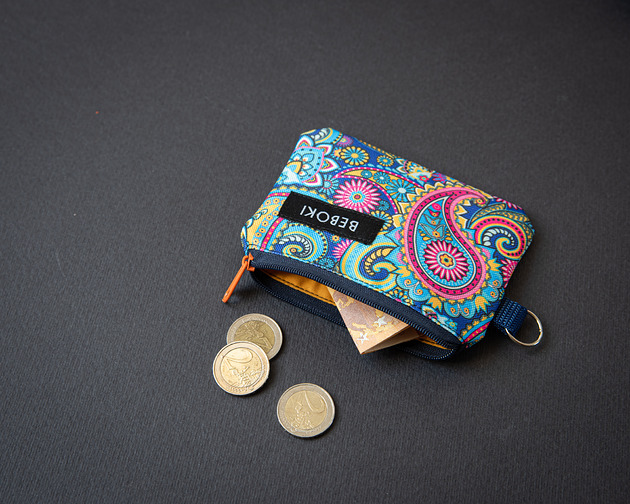 portfele damskie Mini portfel Paisley niebieski