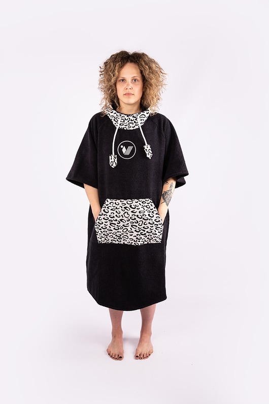 szlafroki damskie Surf poncho plażowe KARBON ręcznik kąpielowy