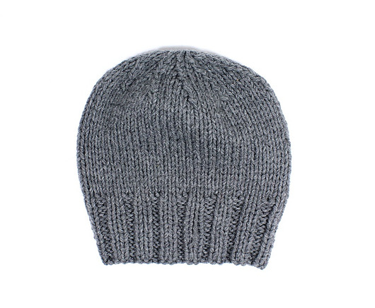 czapka dziergana ręcznie handmade unisex szara RękaProduction