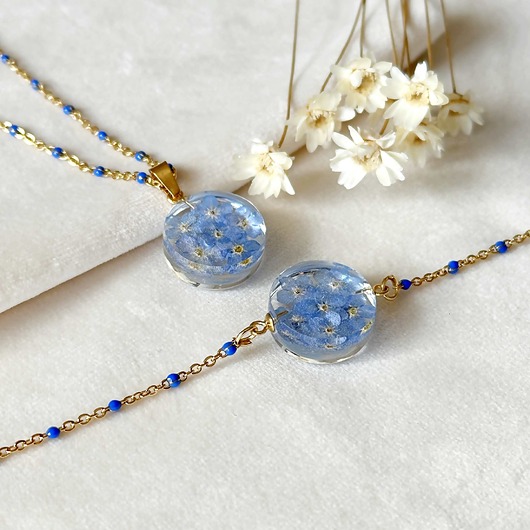 komplet biżuterii Komplet biżuterii z niezapominajkami