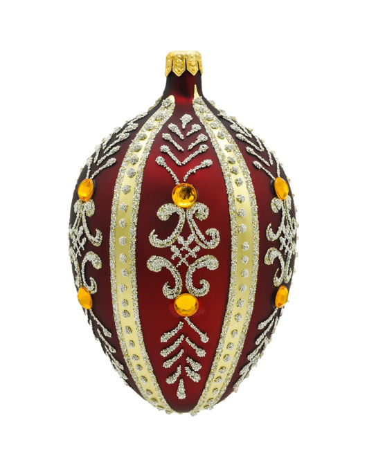 ozdoby choinkowe Bombka choinkowa: Ekskluzywne jajo Faberge z kamieniami: bordowy