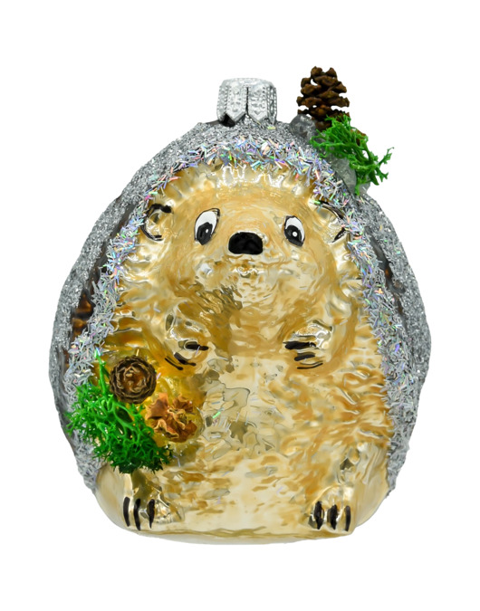 ozdoby choinkowe Bombka choinkowa: Jeż z leśnymi ozdobami: brązowy