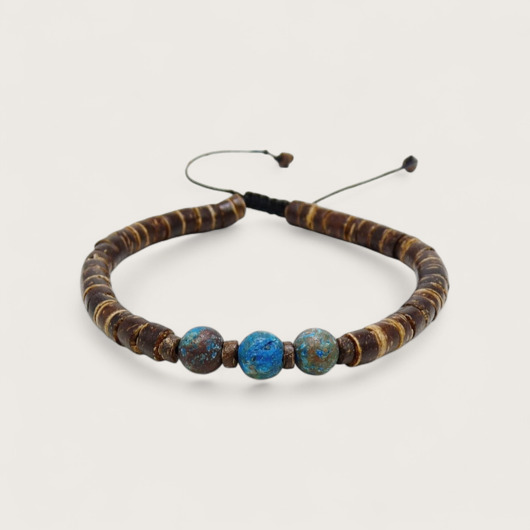 bransoletki drewniane Królewski błękit drewniana bransoletka