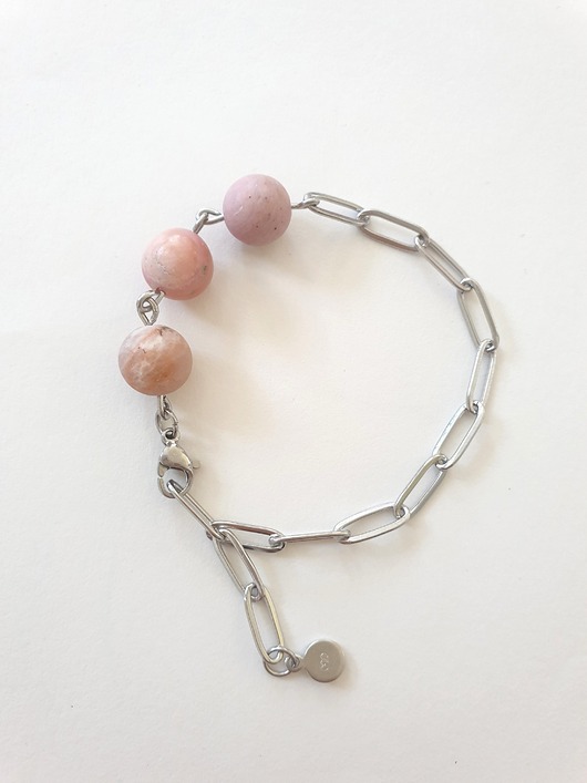bransoletki z kamieni naturalnych Bransoletka FANABERIA opal różowy, kamień słoneczny, rodonit
