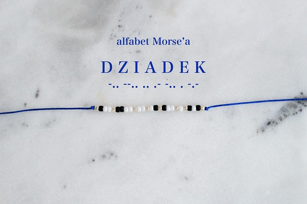 bransoletki złote DZIADEK - bransoletka z alfabetem Morse'a
