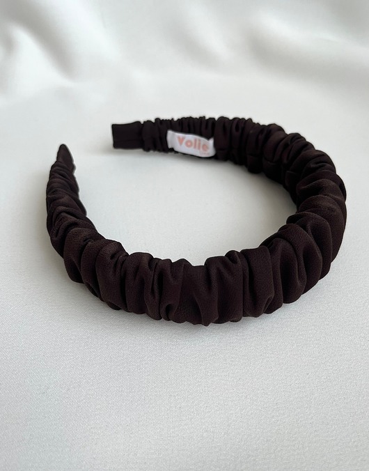 opaski do włosów Brązowa opaska marszczona Brown