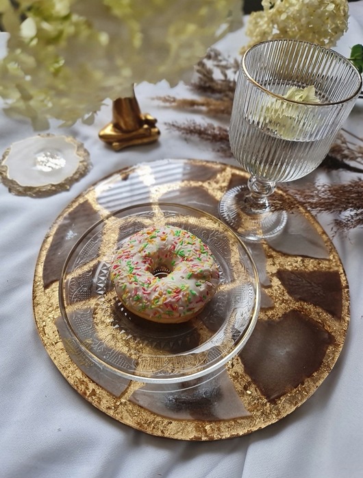 dodatki - różne Taca Gold Agate Slices
