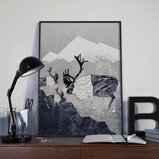 Nordic reindeer |print| A3 Pencil Studio