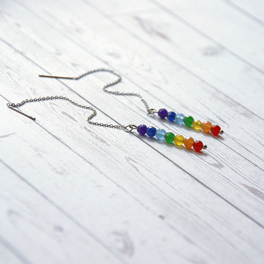 kolczyki z kamieniami Kolczyki chakra earrings : wszystkie czakry
