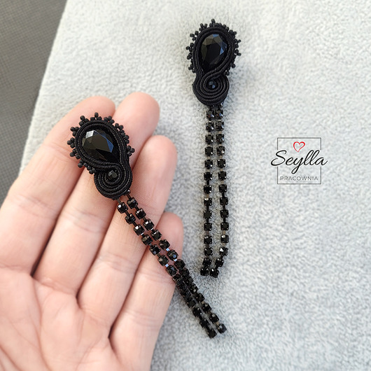 kolczyki soutache Kolczyki Longi czarne