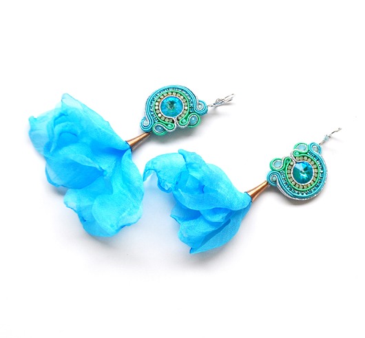 kolczyki soutache Sutaszowe kolczyki  SANTORINI