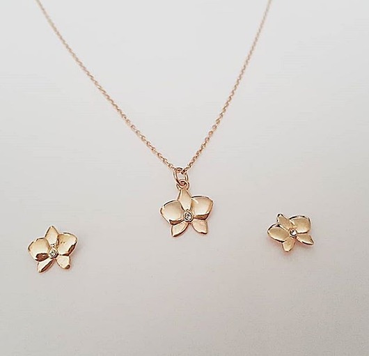 Naszyjnik i kolczyki orchidea Czaki Bransoletki
