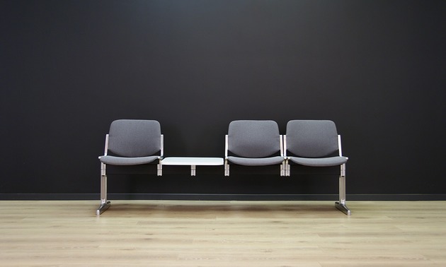 ławki Ławka aluminiowa szara, duński design, lata 60, produkcja: Dania