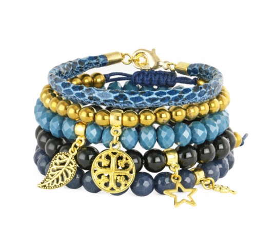 Zoe 5 - navy blue.gold, denim & black Lavoga