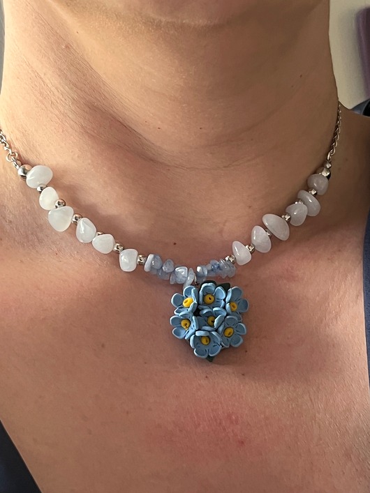 chokery Naszyjnik Choker Niezapominajki