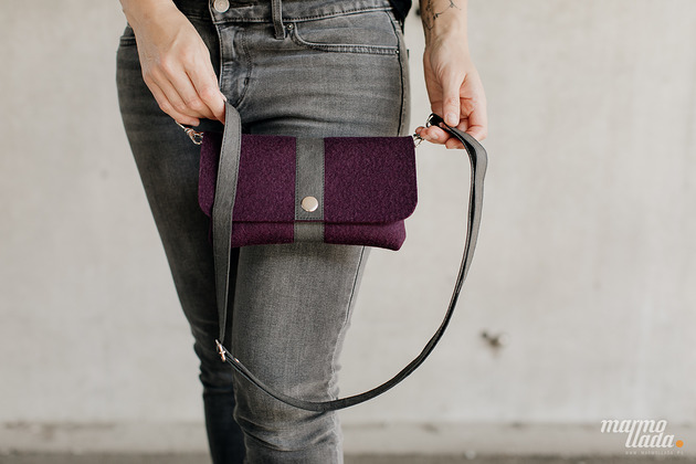 saszetka nerka Marmollada - torebka filcowa nerka OBERŻYNA+ c