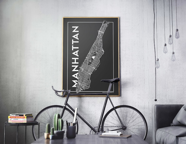 Plakat NYC - Manhattan dark Peszkowski Graphic