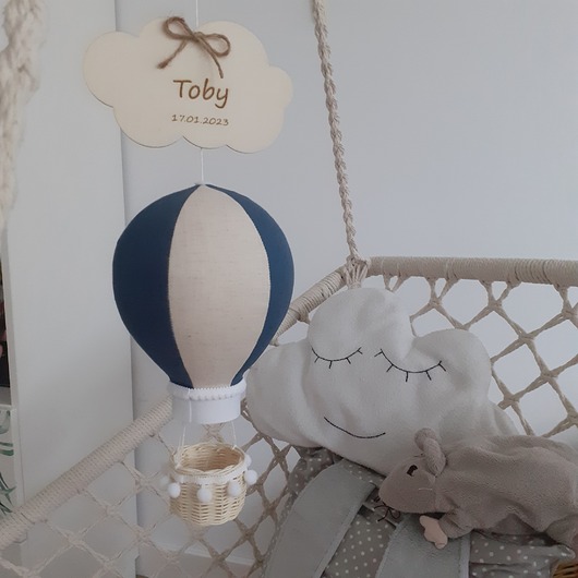 karuzele i girlandy do łóżeczka Balon karuzela lniany morski- dekoracja pokoju