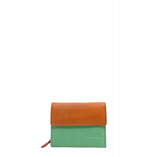 portfele damskie Portfel damski skórzany miejsce na bilon zdjęcie przegródki OLIVKA