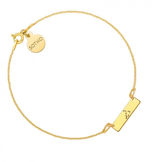 srebrne naszyjniki Złota bransoletka z konstelacją Koziorożca