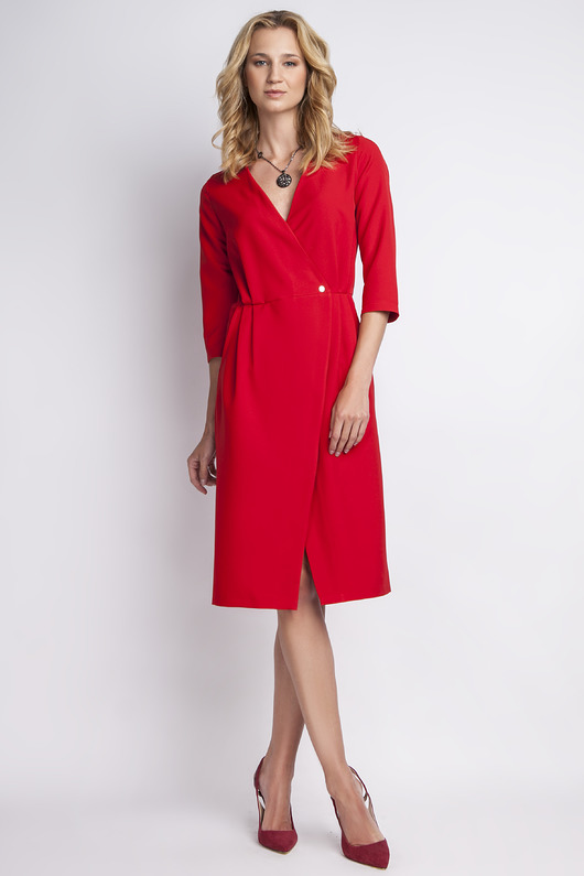 ELEGANCKA SUKIENKA, SUK131 czerwony Lanti