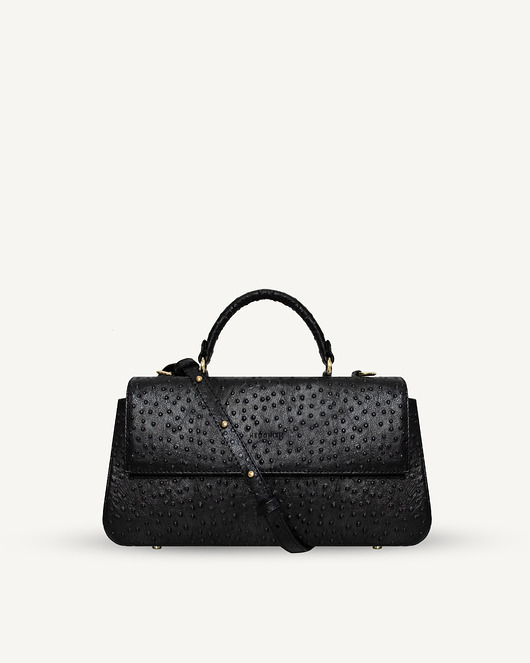 torby na ramię Audrey" torebka z rączką tłoczona na skórę strusia. Dwa kolory