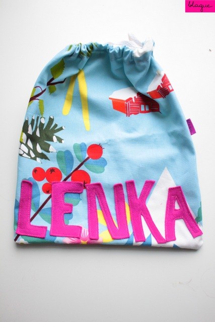 worek na kapcie, imię na zamówienie LENKA blague