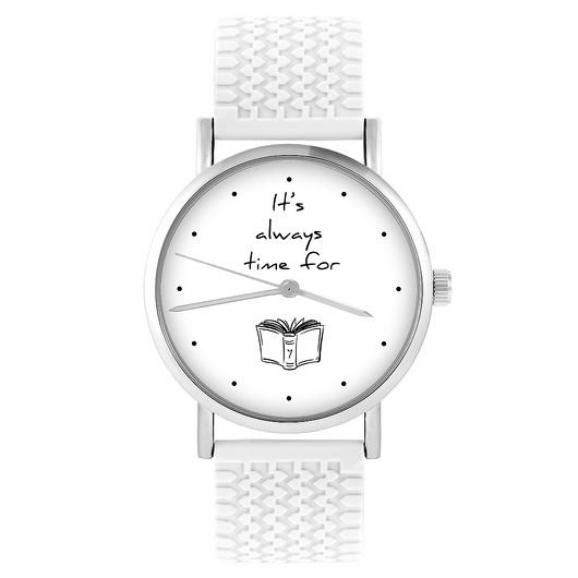 zegarki unisex Zegarek - Time for book - silikonowy, biały