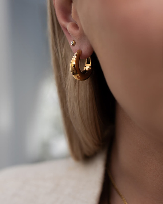 kolczyki pozłacane Złote modne kolczyki ze stali chirurgicznej premium Paraiso Estella