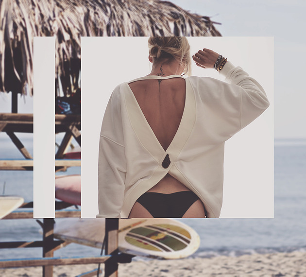 bluza bez kaptura damska Bluza z Odkrytymi Plecami Show'em