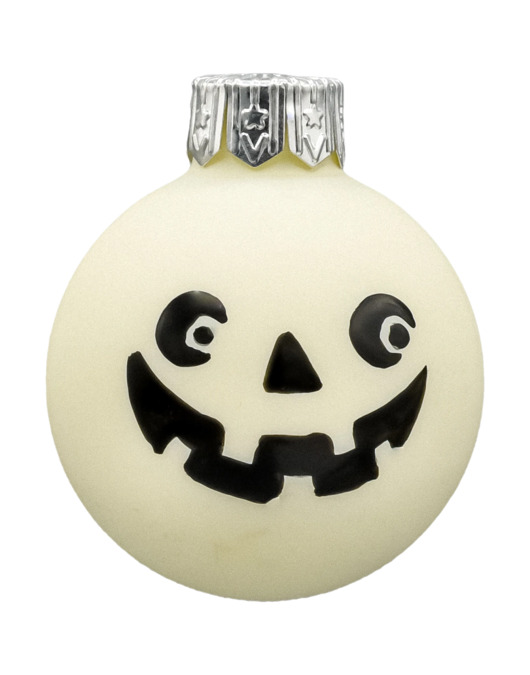 ozdoby choinkowe Bombka choinkowa: Biała bombka z uśmiechem dyni