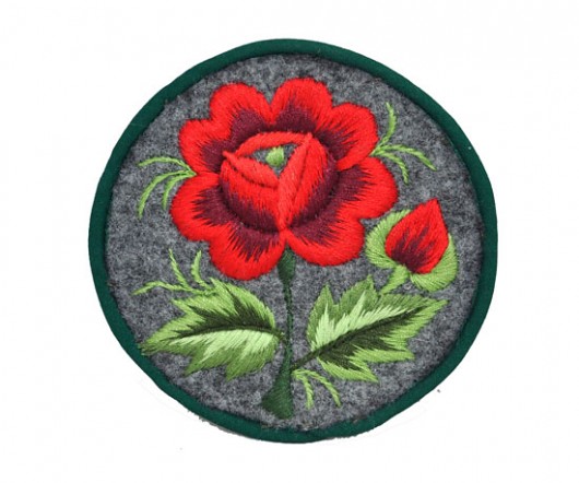 roundROSE BROOCH na ludowo
