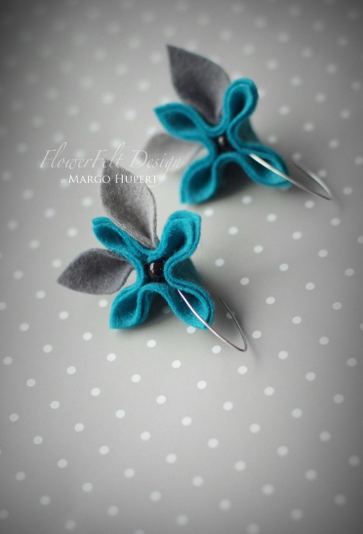 szaroturkusowe FlowerFelt Design