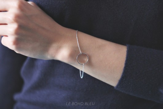 Rhodium Plated Karma Bracelet Le Boho Bleu
