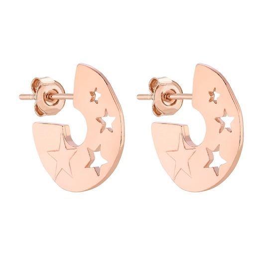 kolczyki pozłacane Kolczyki z różowego złota z gwiazdkami
