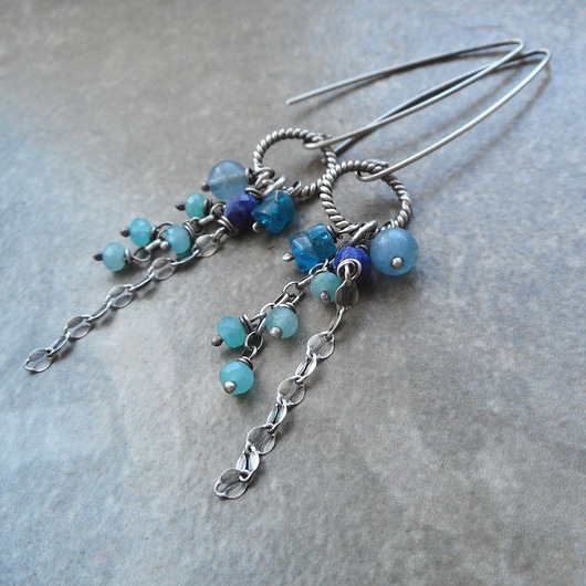 kolczyki srebrne Niebieskości srebro 925