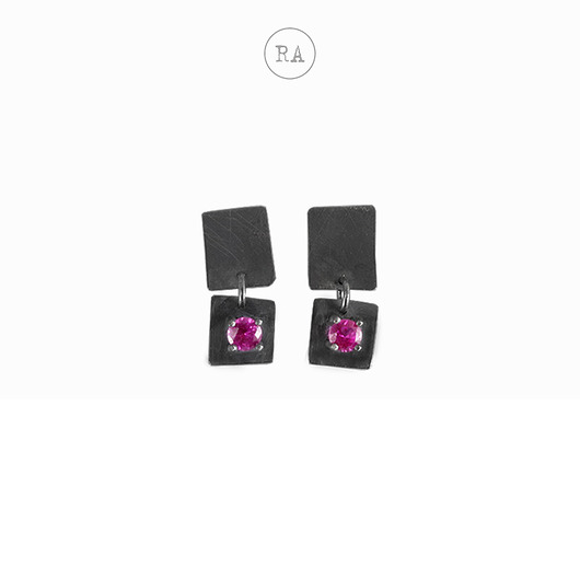 kolczyki srebrne Srebro z cyrkonią - kolczyki BARBIE oksydowane