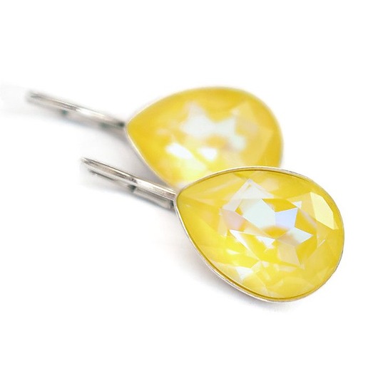 kolczyki swarovski Kolczyki- Kryształy Swarovski-Cytrynowe krople