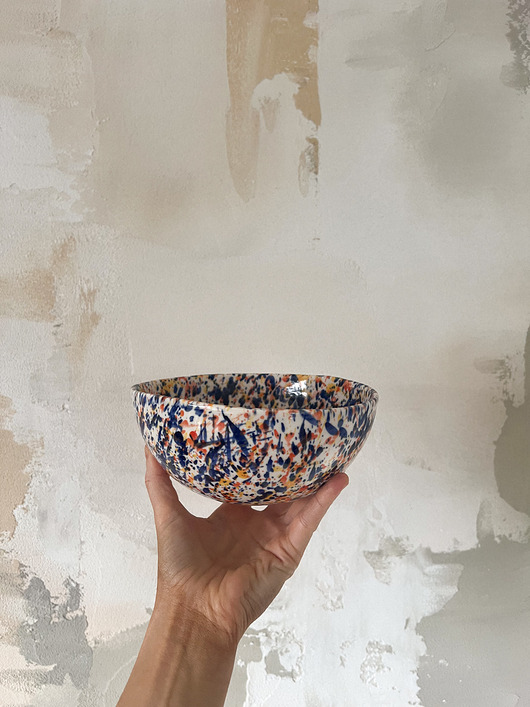 miski i misy Misa porcelanowa nakrapiana duża MARE