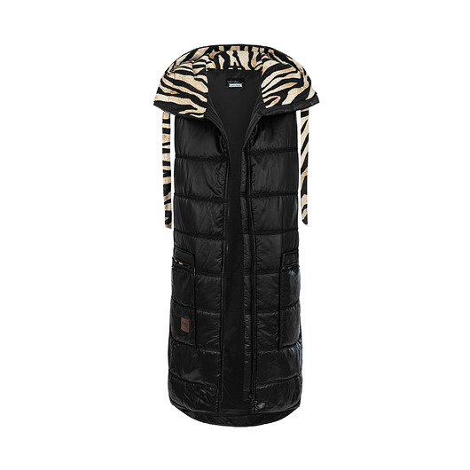 kamizelki damskie Pikowana kamizelka czarny + zebra