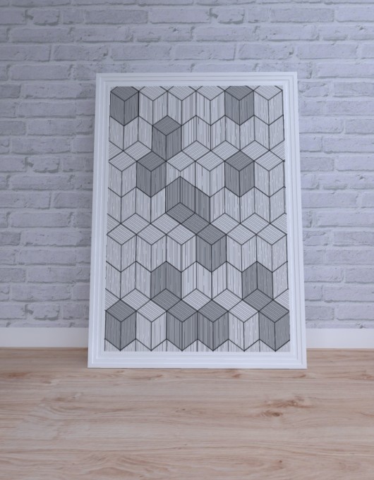 Plakat Cube shape  Interior Design Olga Robak