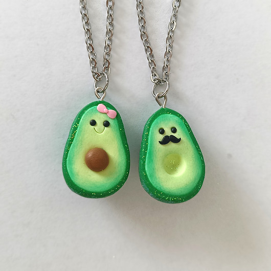 naszyjniki - inne Zielony Naszyjnik 2 połówki Awokado