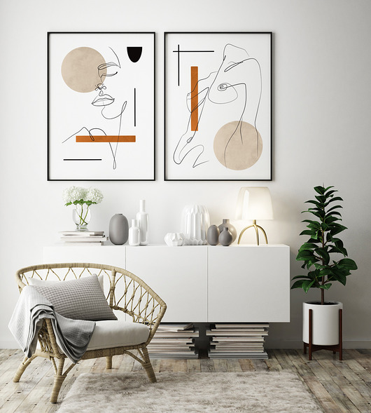 Zestaw plakatów linie -  A4A330x4050x70 HOG STUDIO