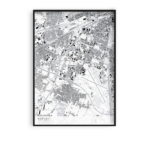 plakaty Plakat Mapa Włochy, dzielnice Warszawy