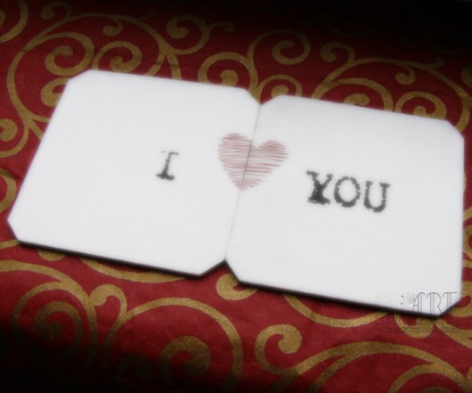 I love you : podkładki na walentynki miniart