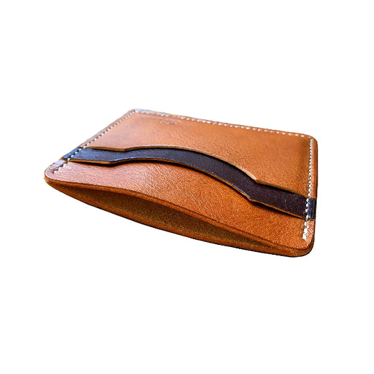 portfele męskie Etui na karty 004 jasno brązowe - mini portfel