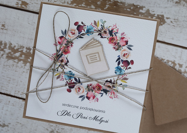 kartki scrapbooking Stylowa kartka dla nauczyciela - wychowawczyni