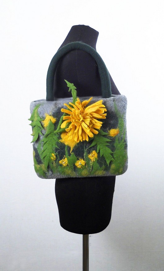 Jedwabnofilcowa Torebka z  Broszką : Living Bag filcant