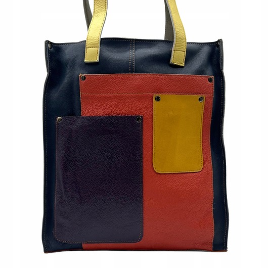 torby na ramię Torebka damska na ramię, shopper, duża, pojemna, mieści A4 skórzana OLIVKA