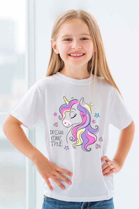 t-shirty dla dziewczynki Koszulka dziecięca z nadrukiem Dream come true